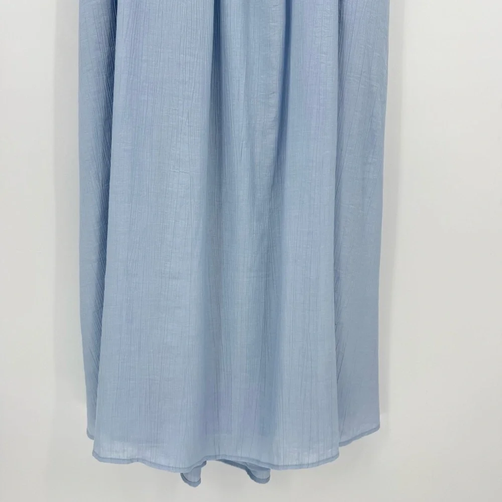 Abercrombie & Fitch Crinkle Textured Maxi Dress in Blue Large Petite NWT *flaw
